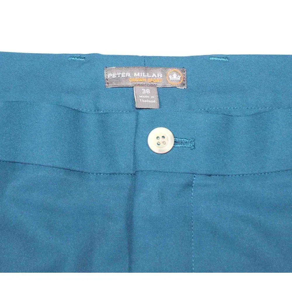 Peter Millar Crown Sport Teal Performance‎ Golf Shorts MS18EB84 Mens Size 38